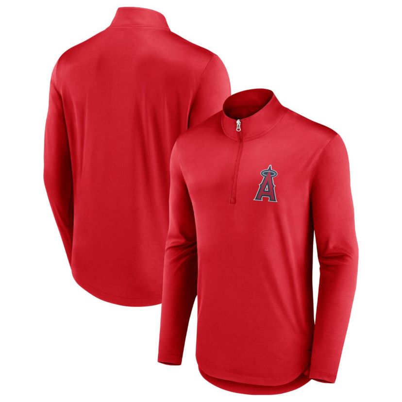 MLB Fanatics Los Angeles Angels Tough Minded Lightweight Quarter-Zip Pullover