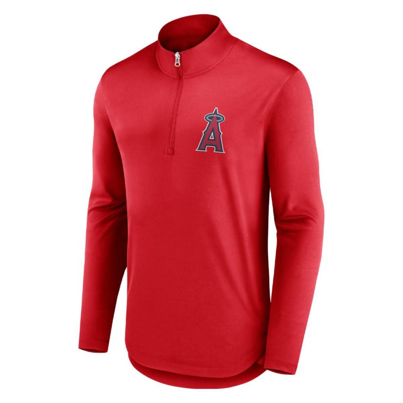 MLB Fanatics Los Angeles Angels Tough Minded Lightweight Quarter-Zip Pullover