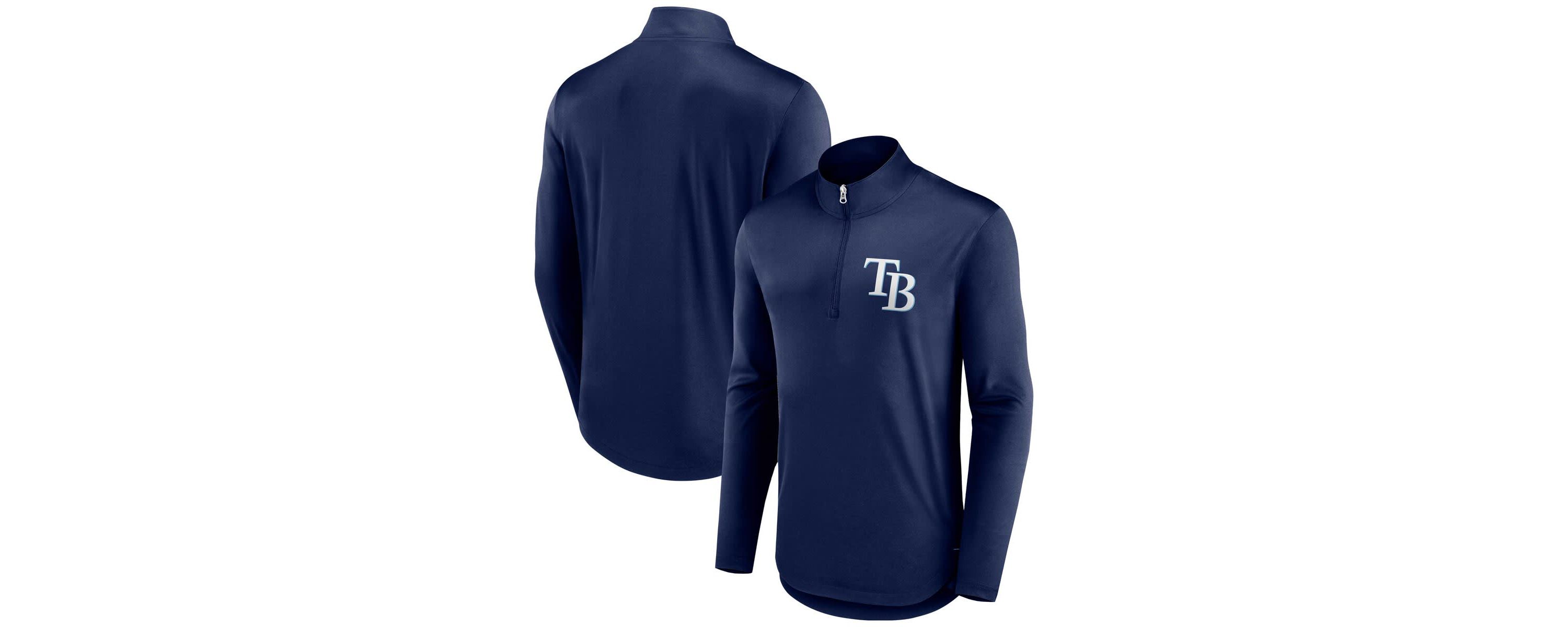 MLB Fanatics Tampa Bay Rays Tough Minded Lightweight Quarter-Zip Pullover
