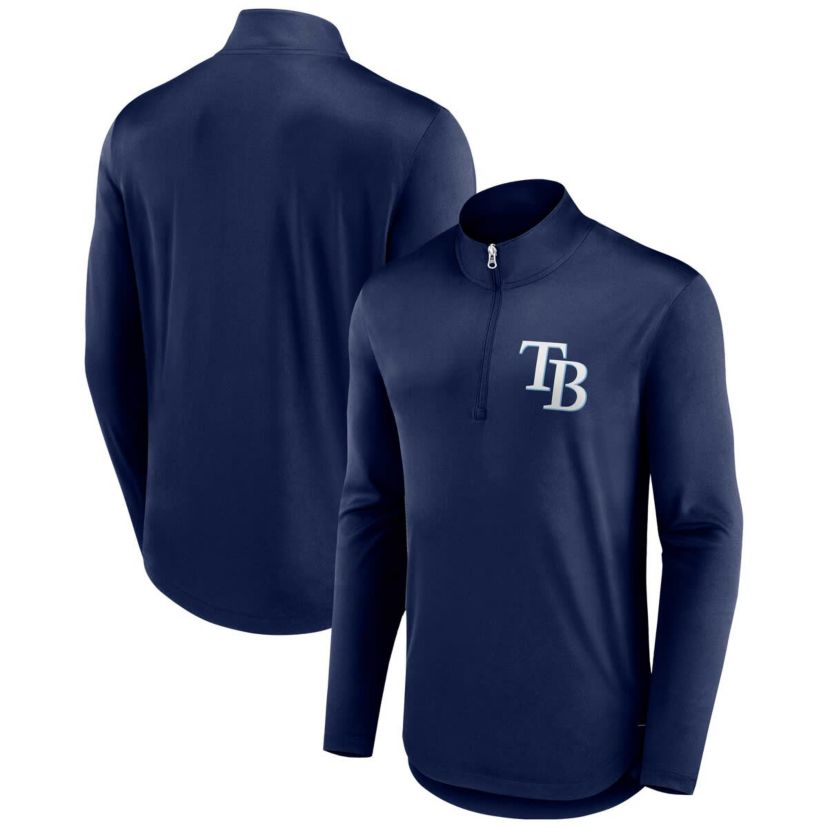MLB Fanatics Tampa Bay Rays Tough Minded Lightweight Quarter-Zip Pullover