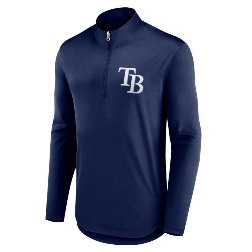 MLB Fanatics Tampa Bay Rays Tough Minded Lightweight Quarter-Zip Pullover