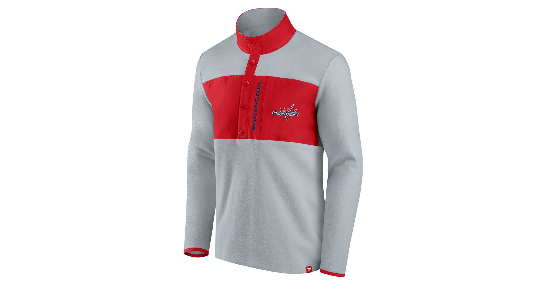 NHL Fanatics Washington Capitals Hockey Polar Fleece Quarter-Snap Jacket