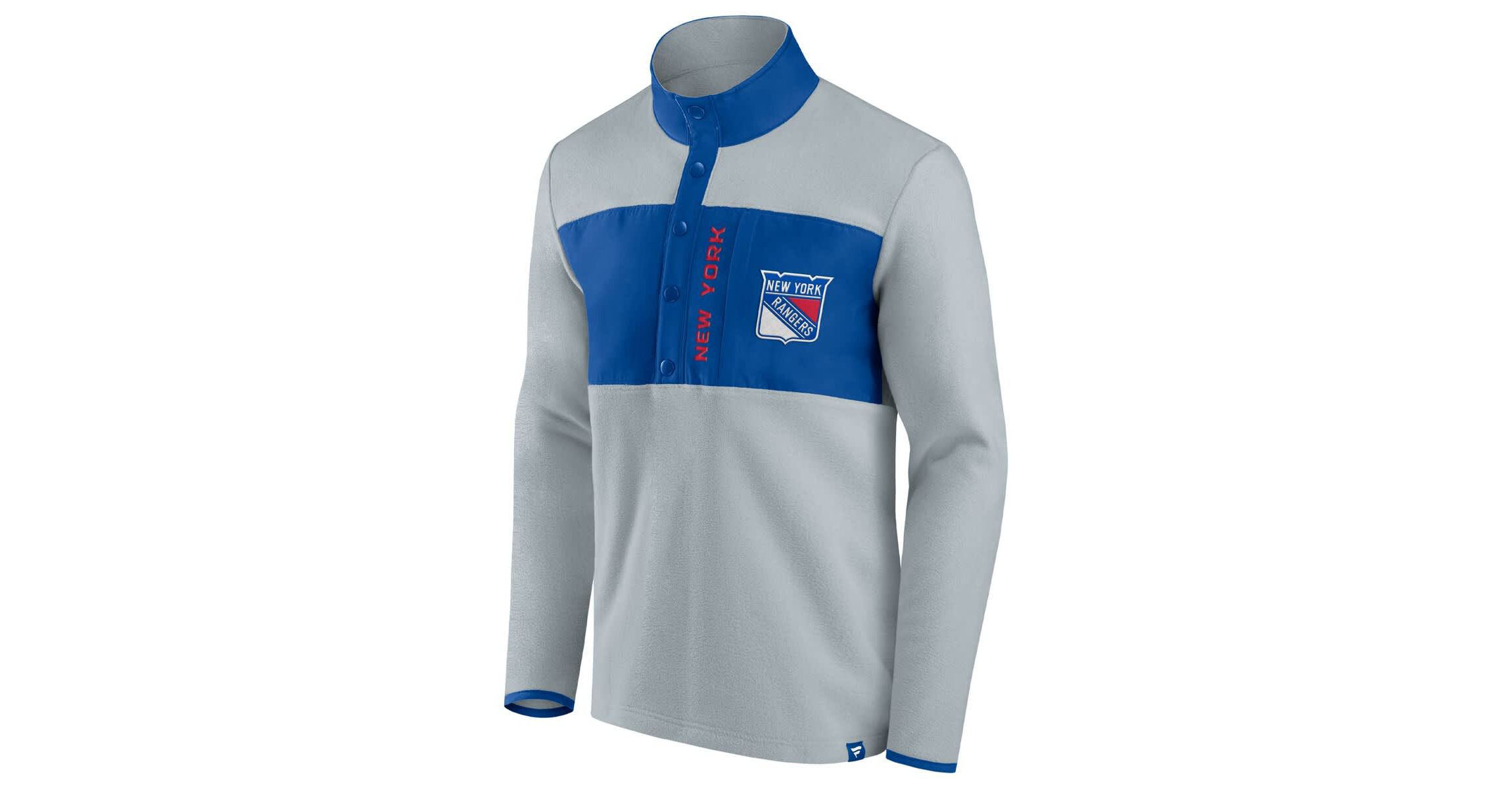 NHL Fanatics New York Rangers Hockey Polar Fleece Quarter-Snap Jacket