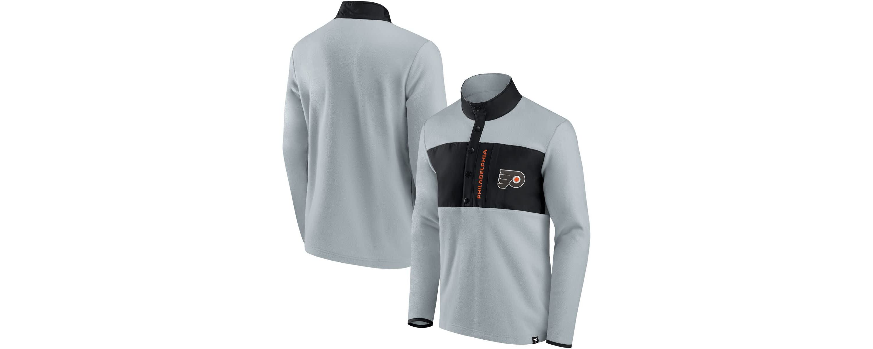 NHL Fanatics Philadelphia Flyers Hockey Polar Fleece Quarter-Snap Jacket