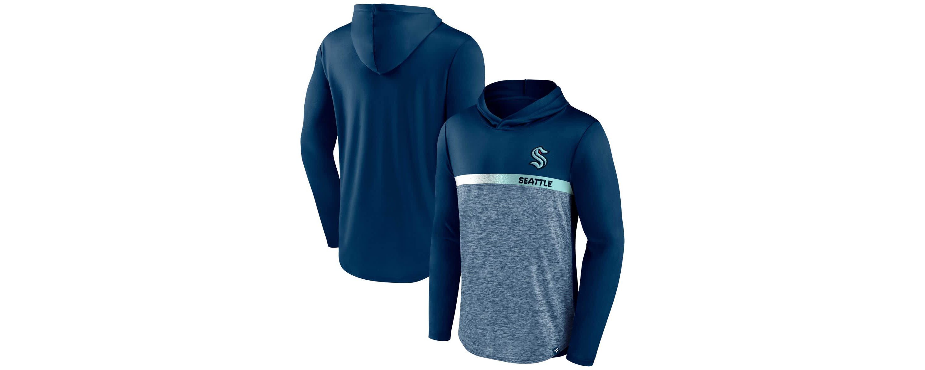 NHL Fanatics Deep Sea Seattle Kraken Podium Defender Pullover Hoodie