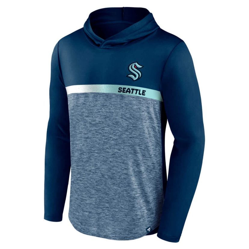 NHL Fanatics Deep Sea Seattle Kraken Podium Defender Pullover Hoodie