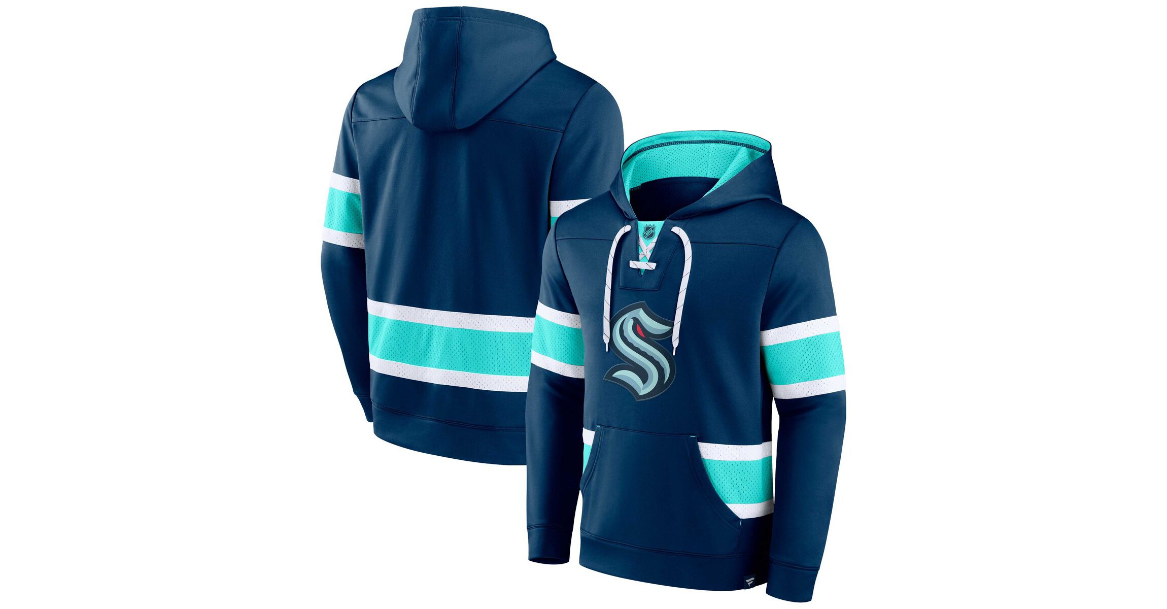 NHL Fanatics Deep Sea Seattle Kraken Powerplay Warrior Pullover Hoodie