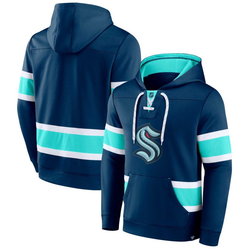 NHL Fanatics Deep Sea Seattle Kraken Powerplay Warrior Pullover Hoodie