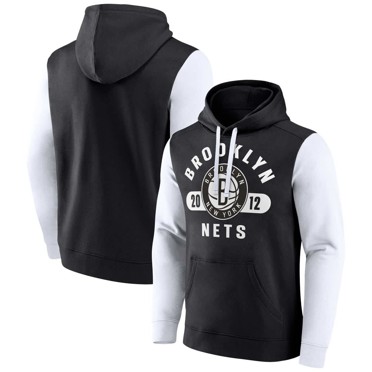 NBA Fanatics Brooklyn Nets Attack Colorblock Pullover Hoodie