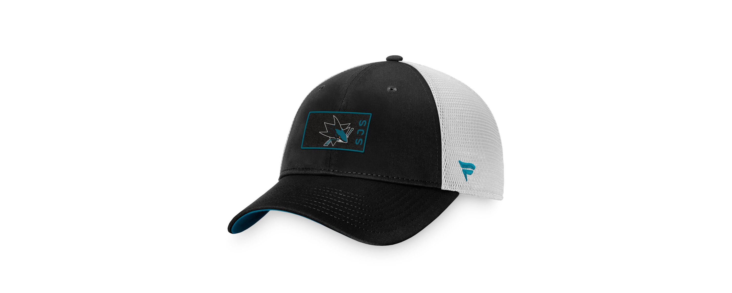NHL Fanatics Black/White San Jose Sharks Authentic Pro Trucker Snapback Hat