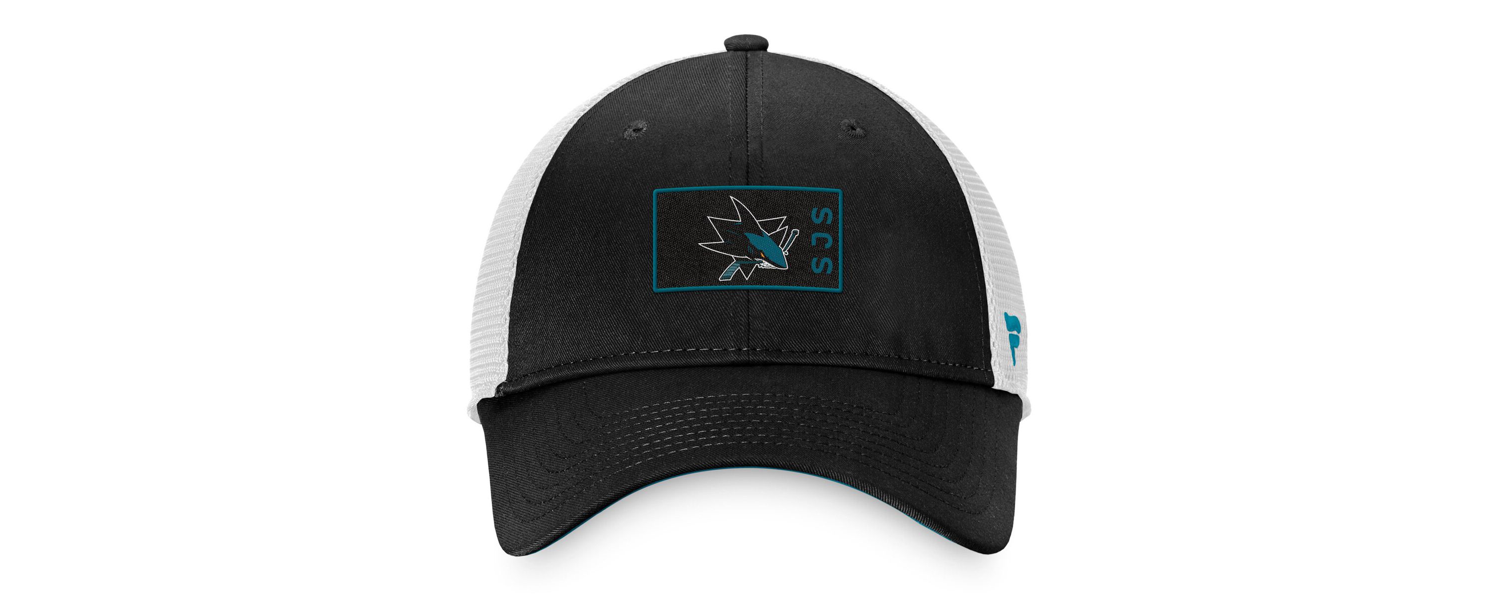 NHL Fanatics Black/White San Jose Sharks Authentic Pro Trucker Snapback Hat