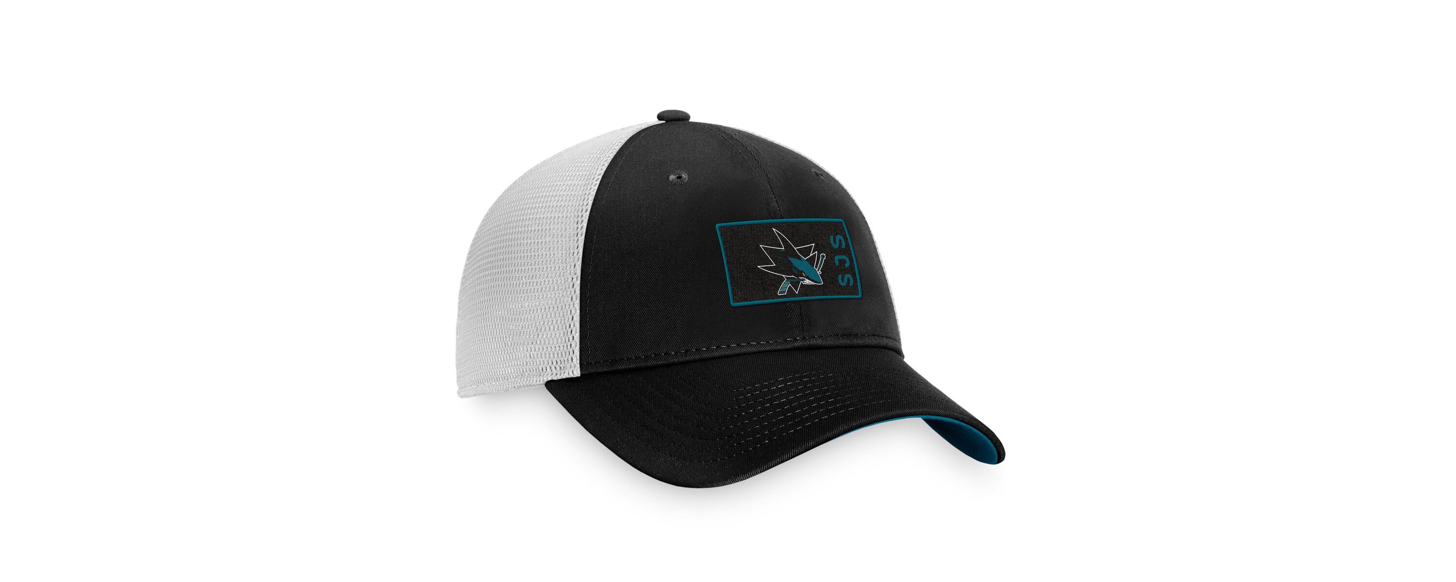 NHL Fanatics Black/White San Jose Sharks Authentic Pro Trucker Snapback Hat