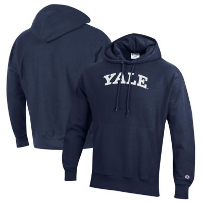 Champion Men's NCAA Yale Bulldogs Reverse Weave Pullover Hoodie, Navy Blue, XL
