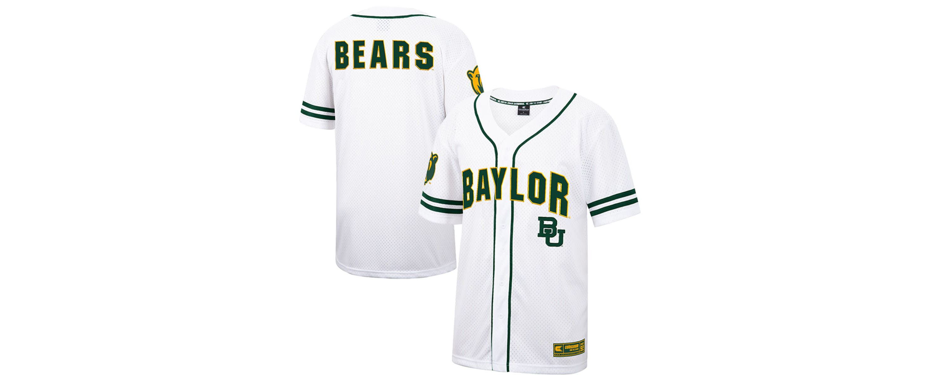 NCAA Baylor Bears Free Spirited Mesh Button-Up Baseball Jersey