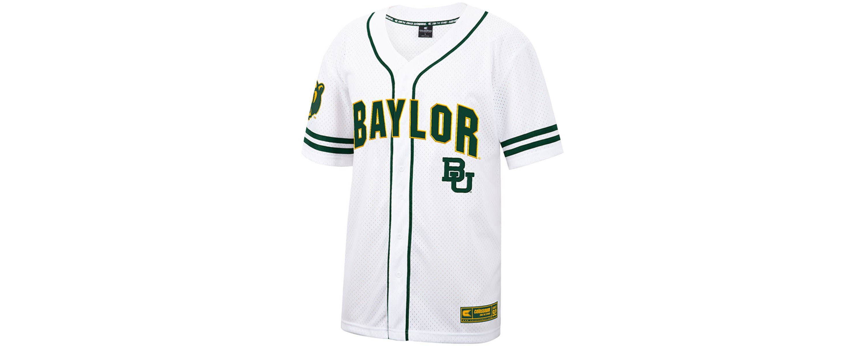 NCAA Baylor Bears Free Spirited Mesh Button-Up Baseball Jersey