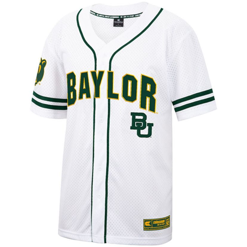 NCAA Baylor Bears Free Spirited Mesh Button-Up Baseball Jersey