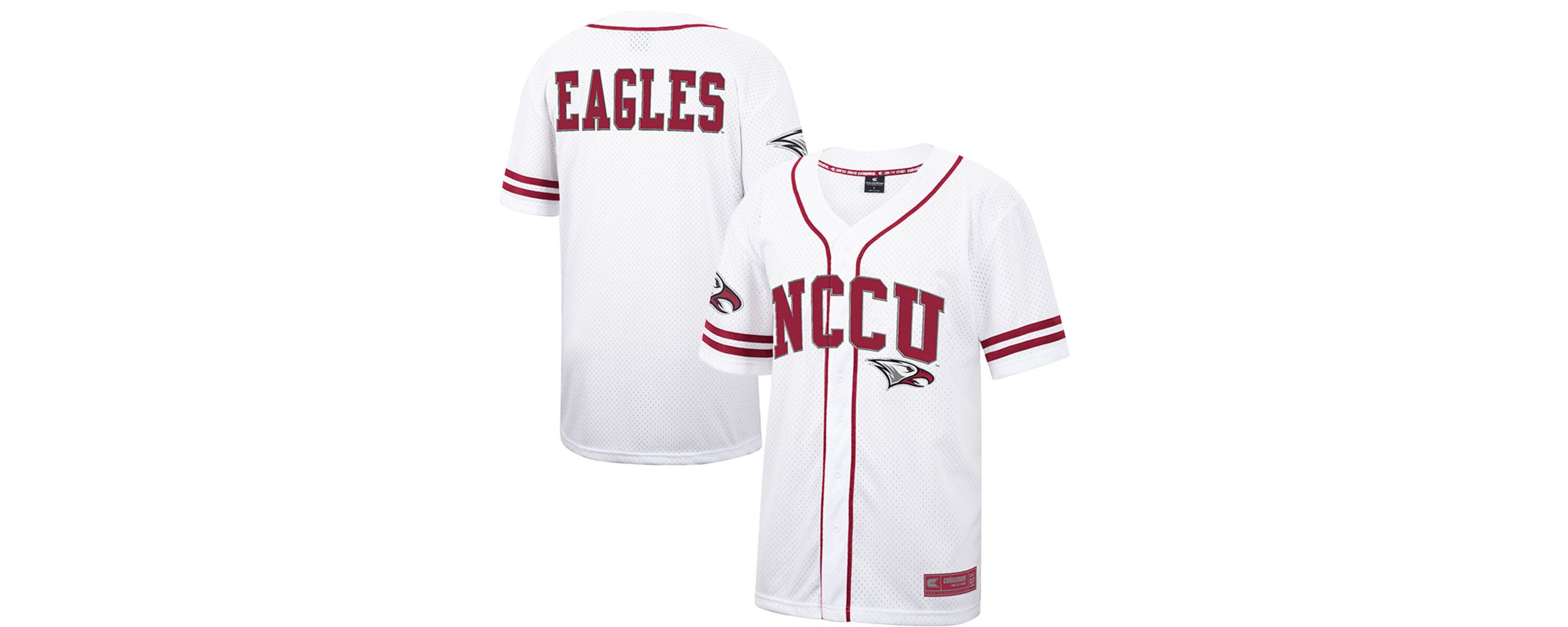 NC Central Eagles NCAA North Carolina Central Eagles Free Spirited Mesh Button-Up Baseball Jersey