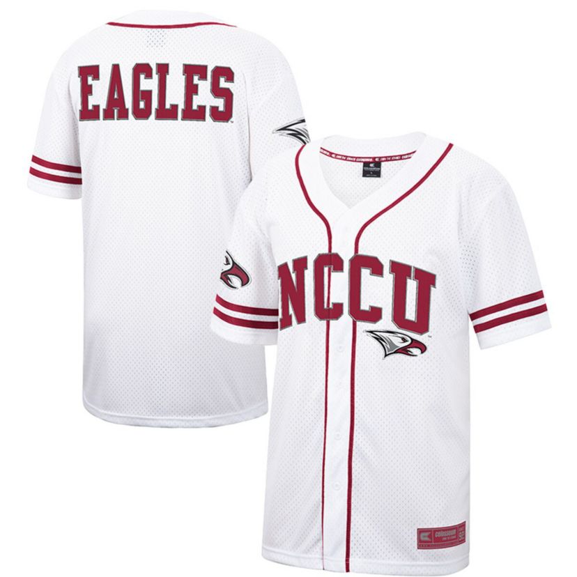 NC Central Eagles NCAA North Carolina Central Eagles Free Spirited Mesh Button-Up Baseball Jersey