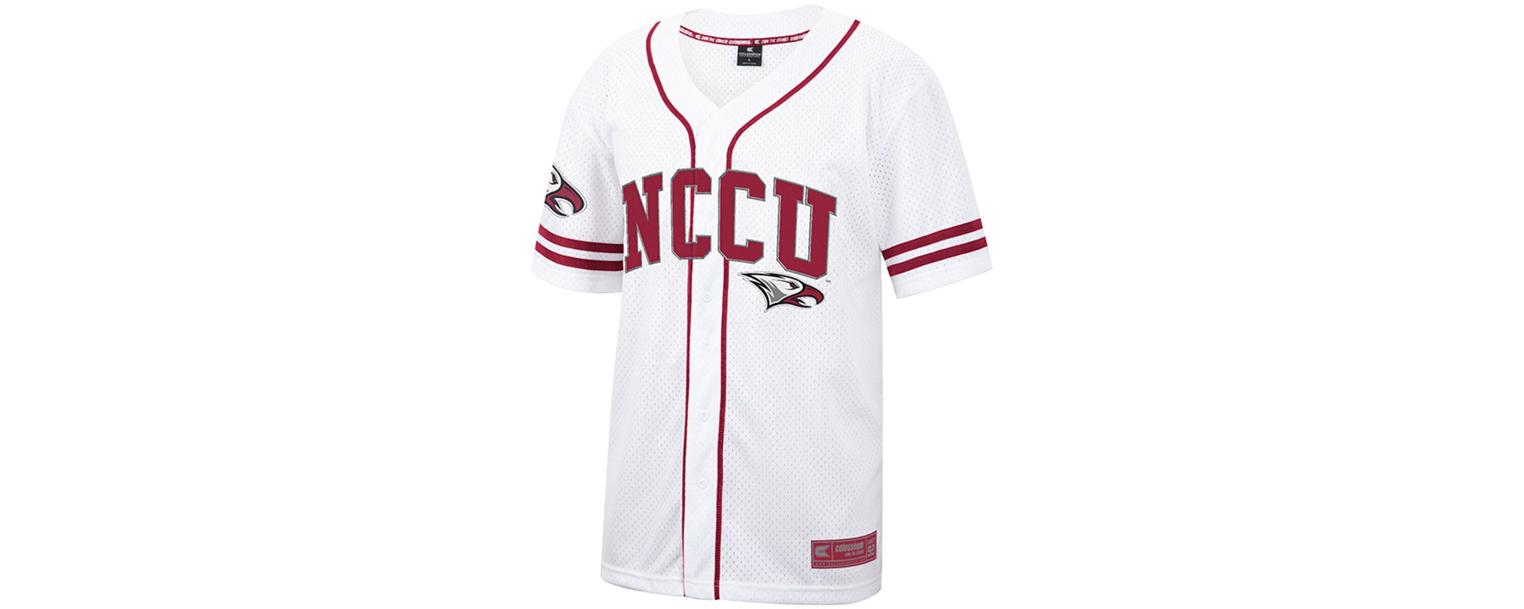 NC Central Eagles NCAA North Carolina Central Eagles Free Spirited Mesh Button-Up Baseball Jersey