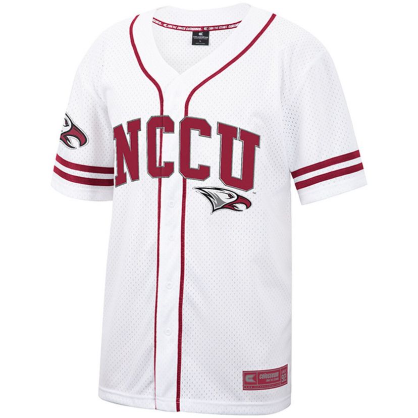 NC Central Eagles NCAA North Carolina Central Eagles Free Spirited Mesh Button-Up Baseball Jersey