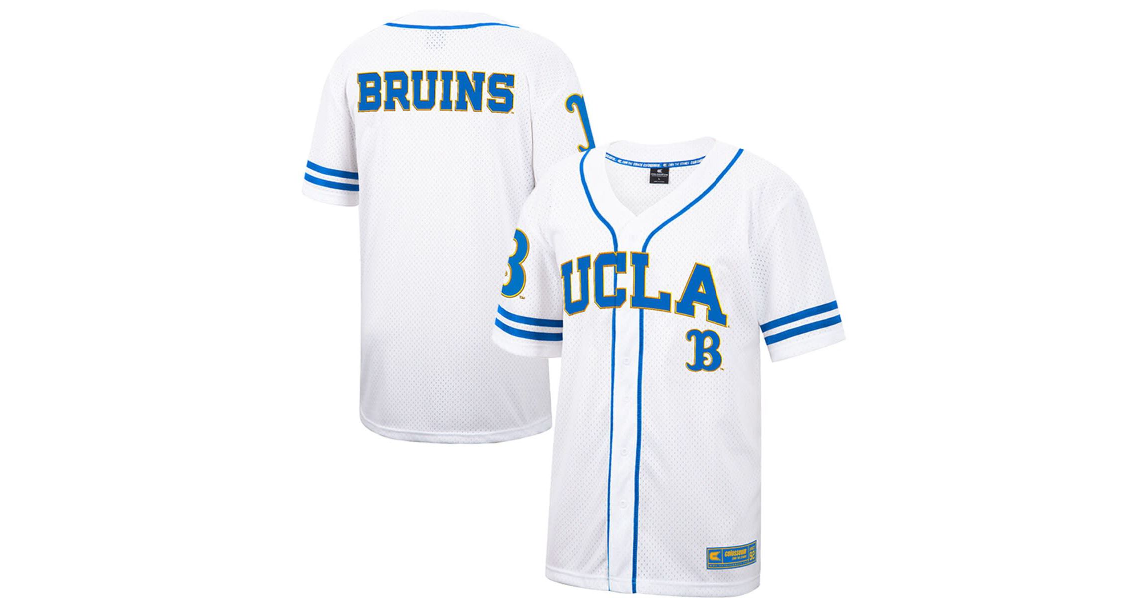 NCAA UCLA Bruins Free Spirited Mesh Button-Up Baseball Jersey