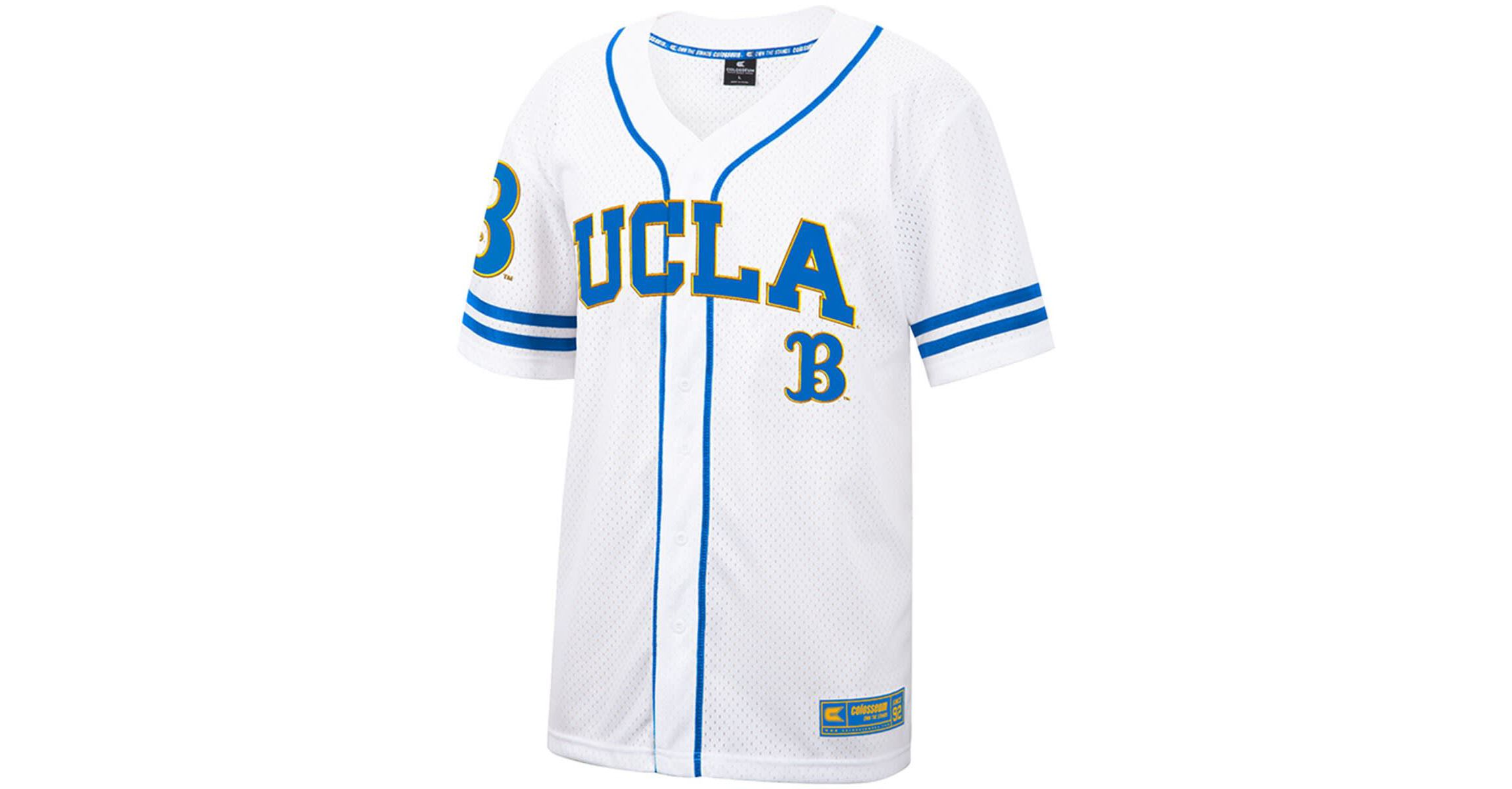 NCAA UCLA Bruins Free Spirited Mesh Button-Up Baseball Jersey