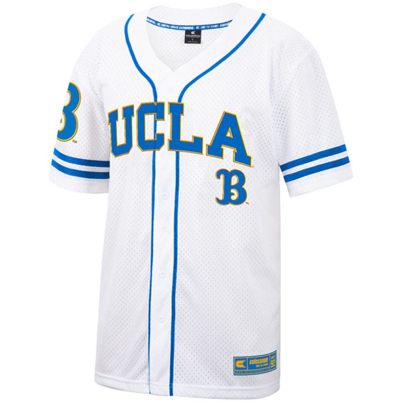 NCAA UCLA Bruins Free Spirited Mesh Button-Up Baseball Jersey