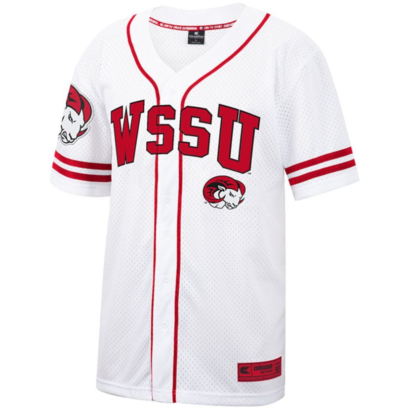 NCAA Winston-Salem State Rams Free Spirited Mesh Button-Up Baseball Jersey
