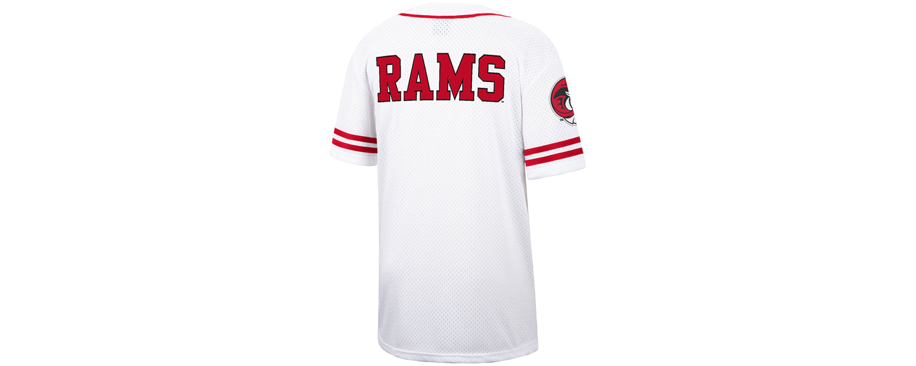 NCAA Winston-Salem State Rams Free Spirited Mesh Button-Up Baseball Jersey