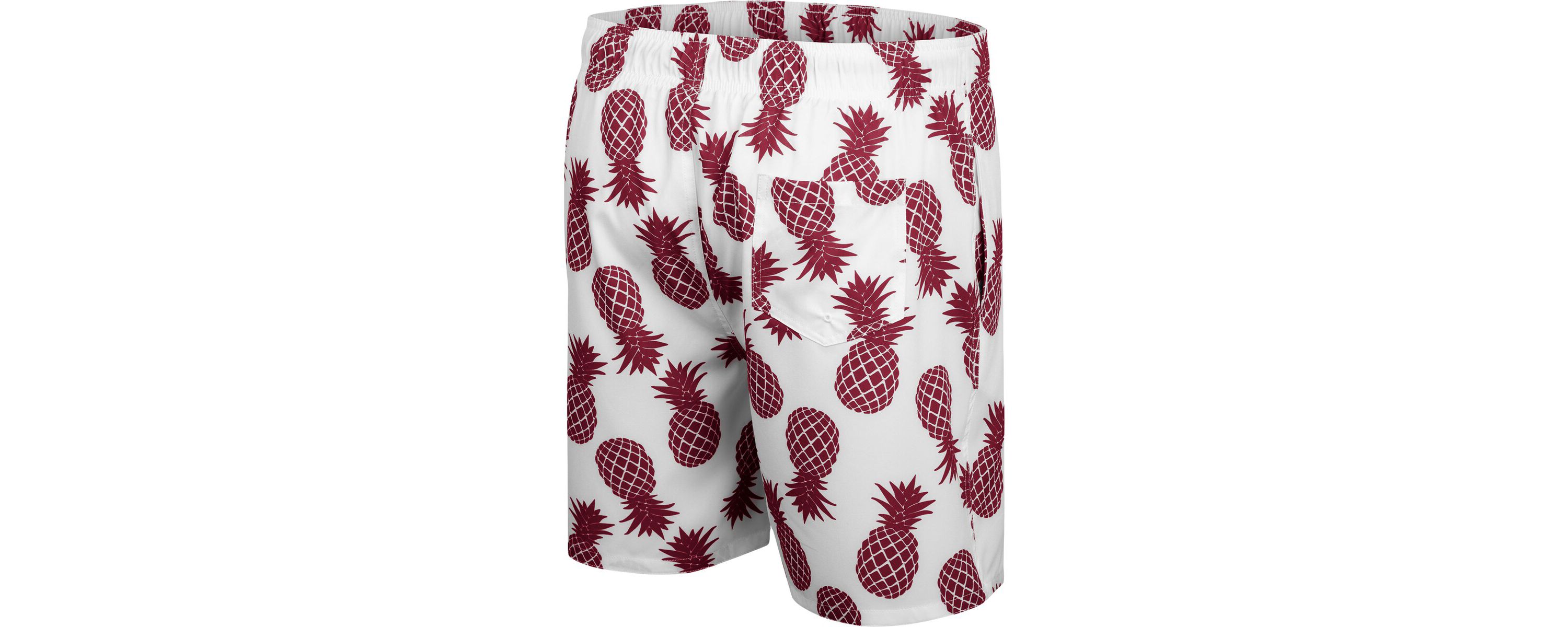 NCAA White/Maroon Mississippi State Bulldogs Pineapple Swim Shorts