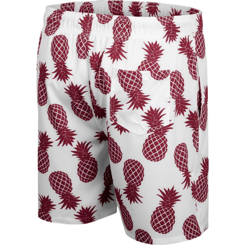 NCAA White/Maroon Mississippi State Bulldogs Pineapple Swim Shorts