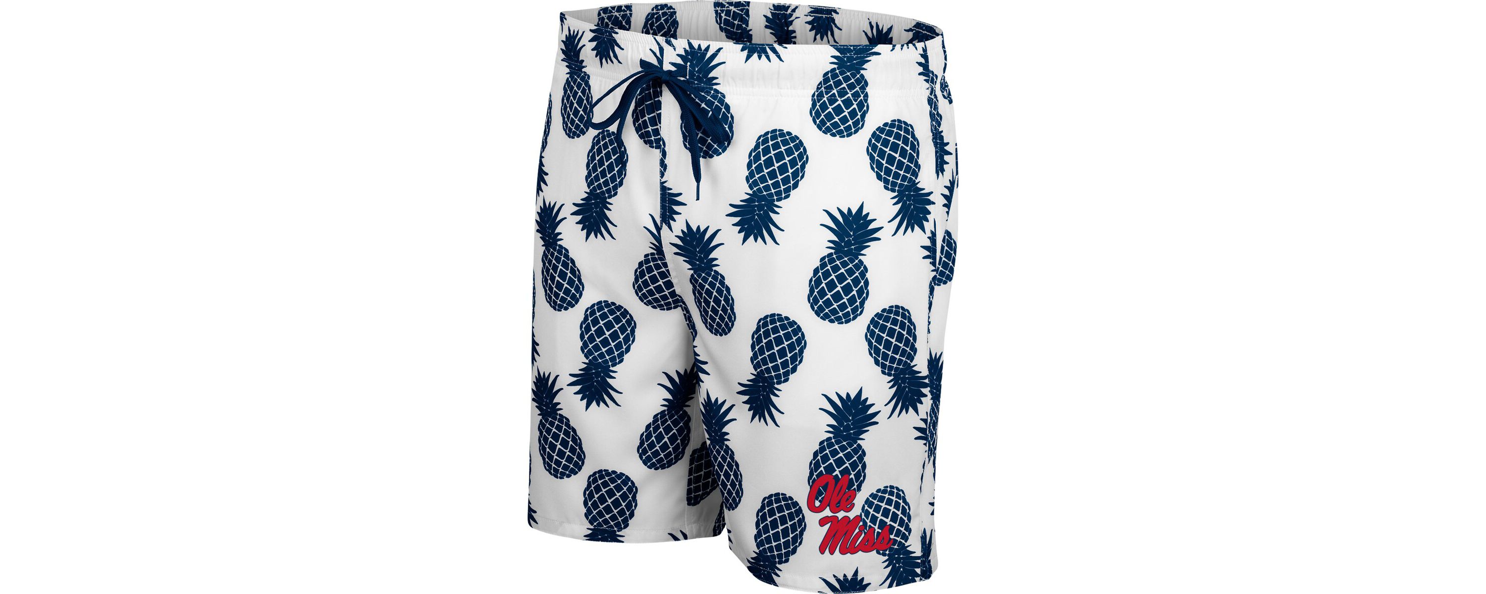 NCAA White/Navy Ole Miss Rebels Pineapple Swim Shorts