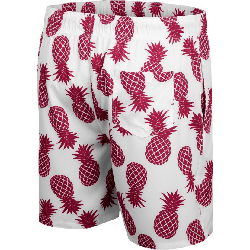 NCAA White/Maroon Virginia Tech Hokies Pineapple Swim Shorts