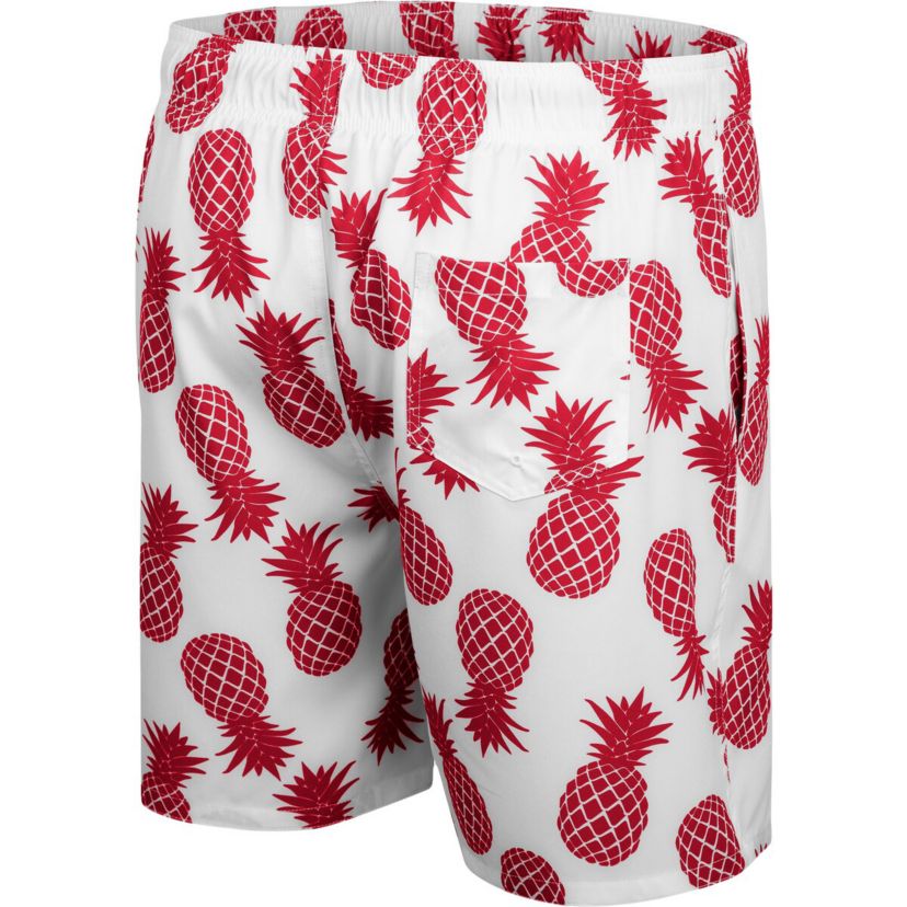 NCAA White/Crimson Washington State Cougars Pineapple Swim Shorts