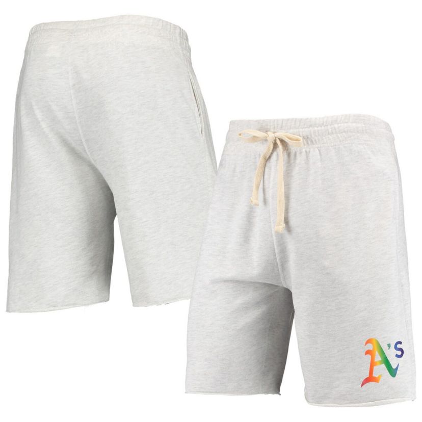 Oakland Athletics MLB Athletics Mainstream Logo Terry Tri-Blend Shorts