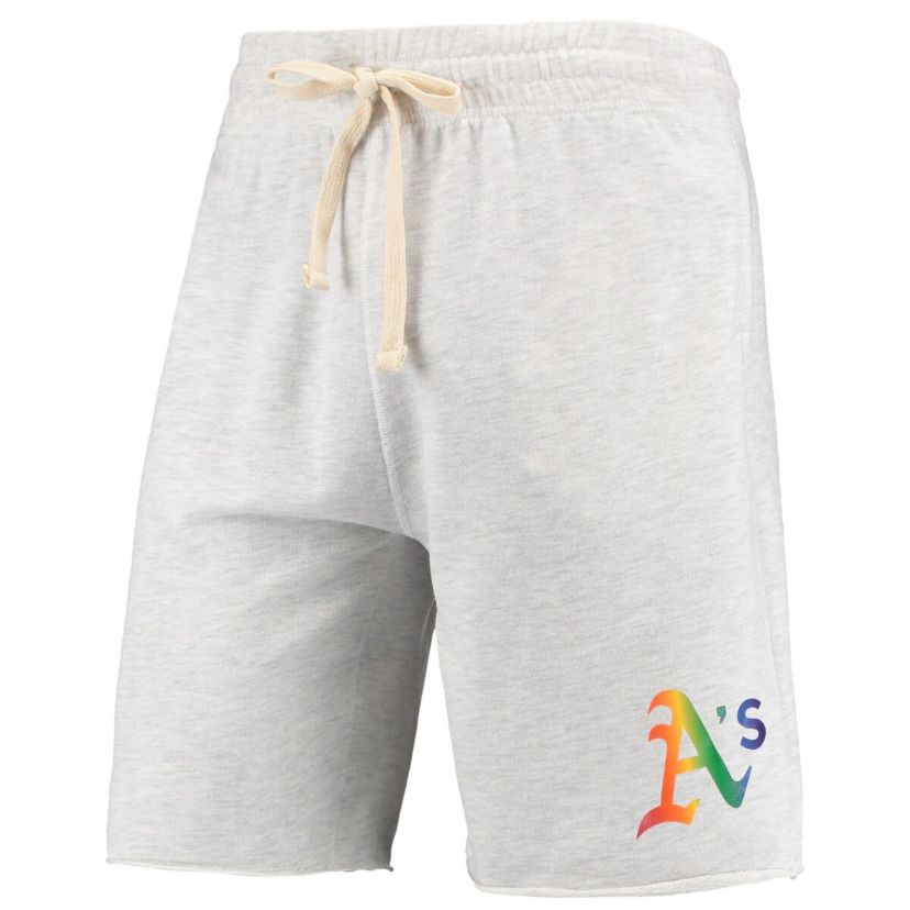Oakland Athletics MLB Athletics Mainstream Logo Terry Tri-Blend Shorts
