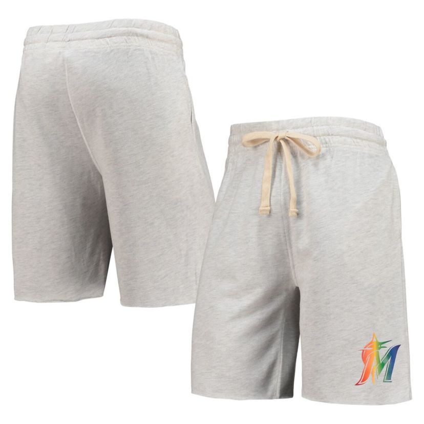 MLB Miami Marlins Mainstream Logo Terry Tri-Blend Shorts