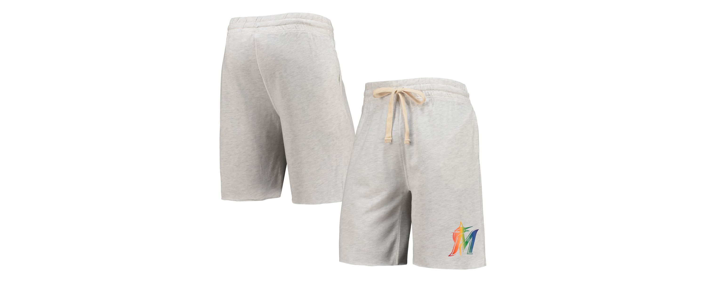 MLB Miami Marlins Mainstream Logo Terry Tri-Blend Shorts