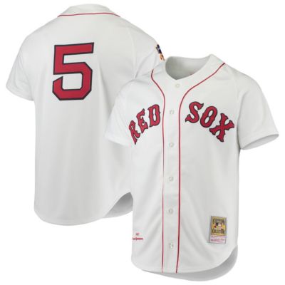 Mitchell & Ness Men's Boston Red Sox MLB Nomar Garciaparra Boston Sox 1997 Cooperstown Collection Authentic Jersey, White, 36