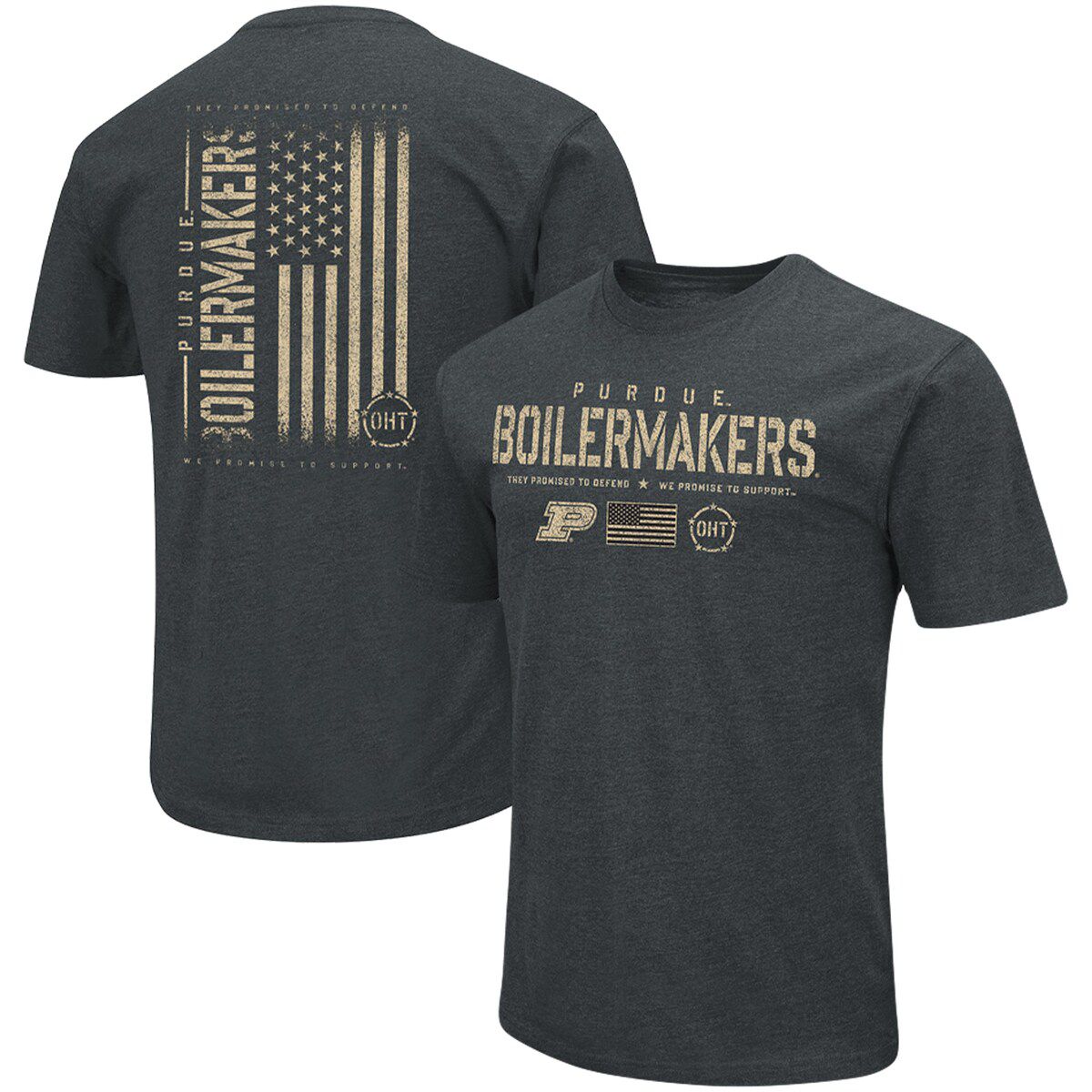 NCAA ed Purdue Boilermakers OHT Military Appreciation Flag 2.0 T-Shirt