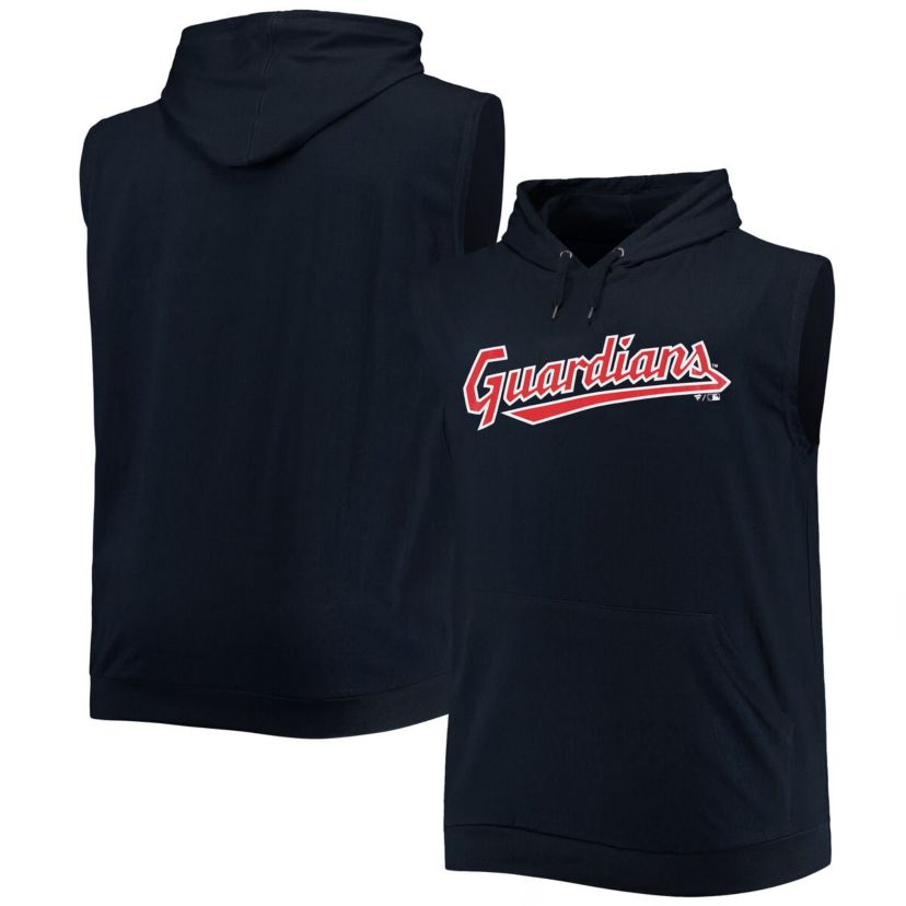 MLB Cleveland Guardians Jersey Muscle Sleeveless Pullover Hoodie