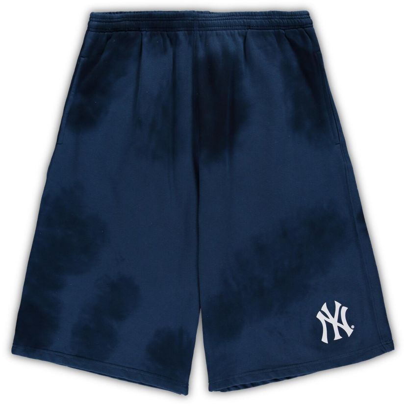 MLB New York Yankees Big & Tall Tye Dye Fleece Shorts