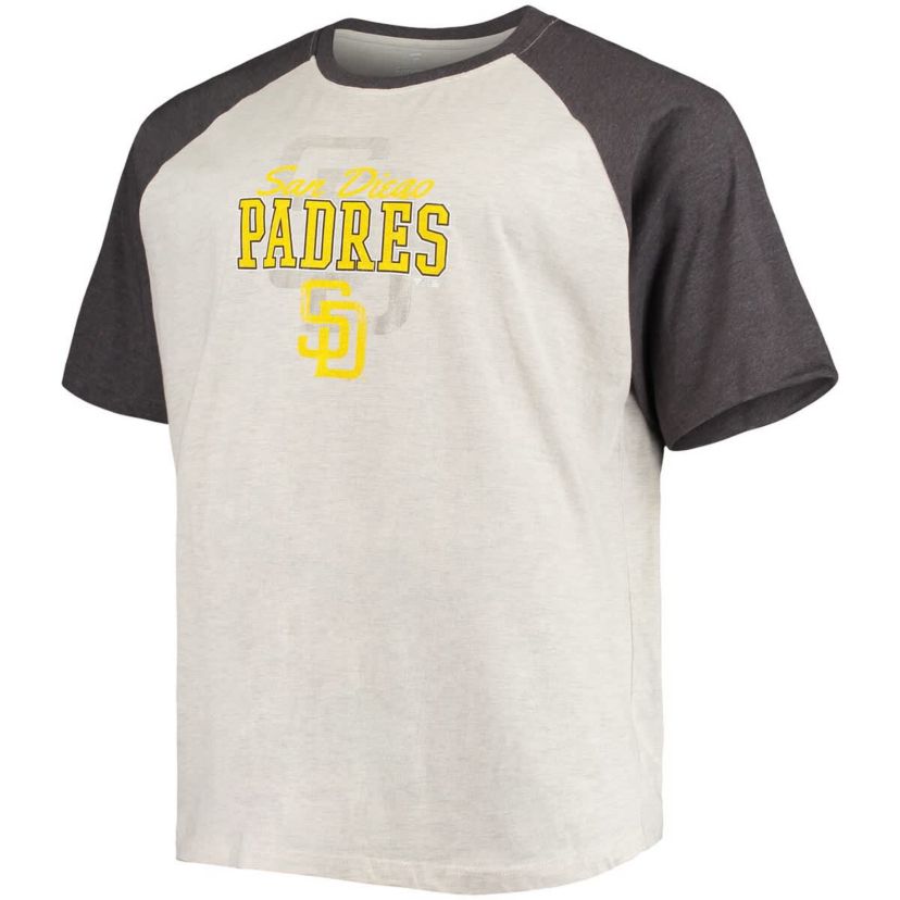 MLB Fernando Tatis Jr. Oatmeal/ed San Diego Padres Big & Tall Name & Number Raglan T-Shirt