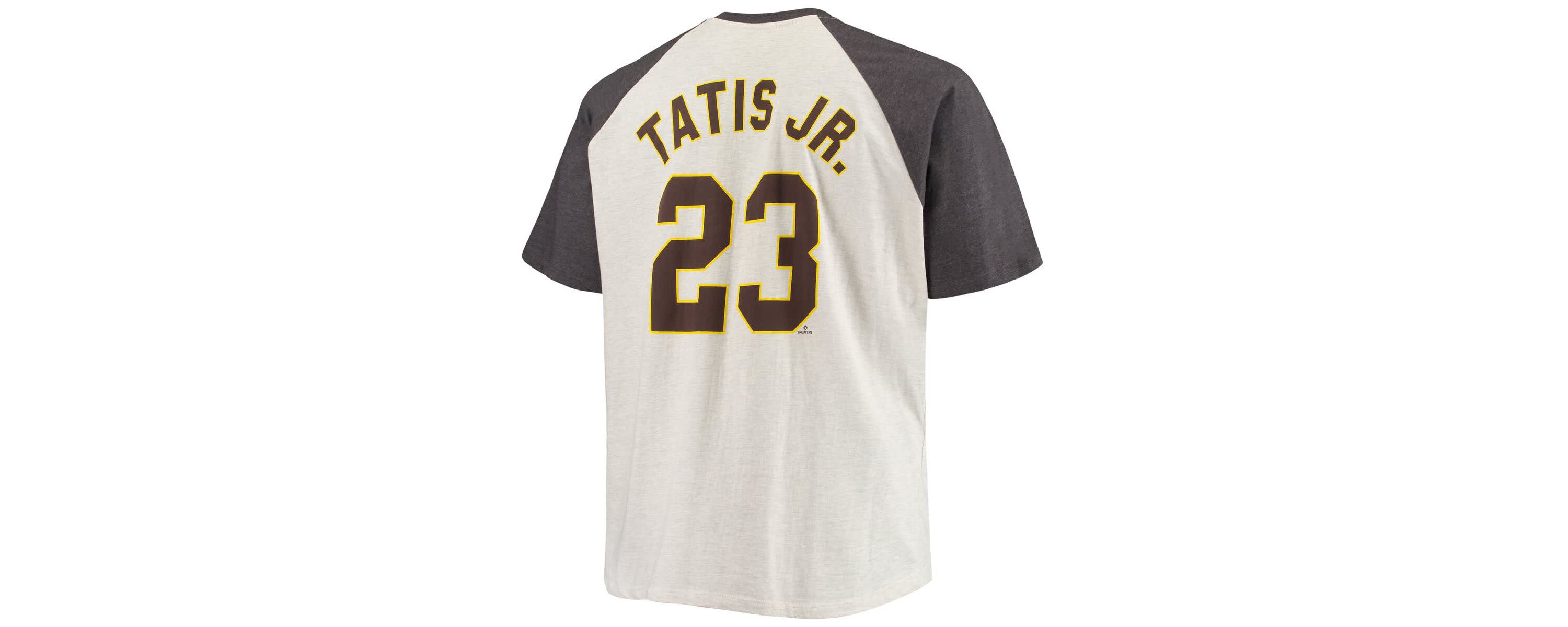 MLB Fernando Tatis Jr. Oatmeal/ed San Diego Padres Big & Tall Name & Number Raglan T-Shirt