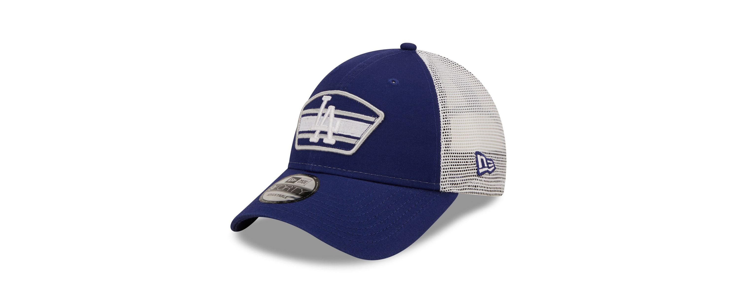 MLB Royal/White Los Angeles Dodgers Logo Patch 9FORTY Trucker Snapback Hat