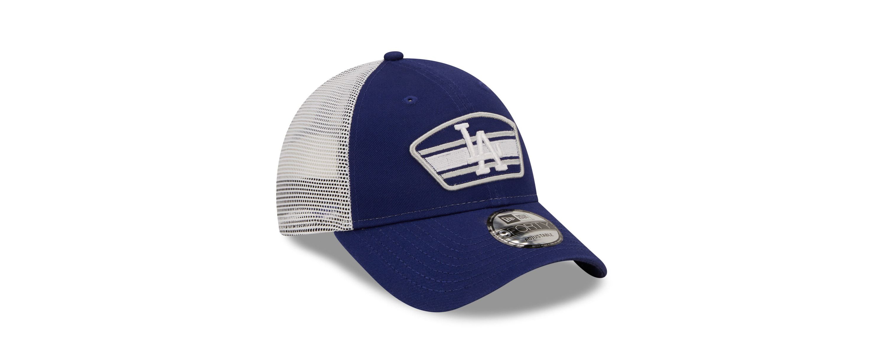 MLB Royal/White Los Angeles Dodgers Logo Patch 9FORTY Trucker Snapback Hat