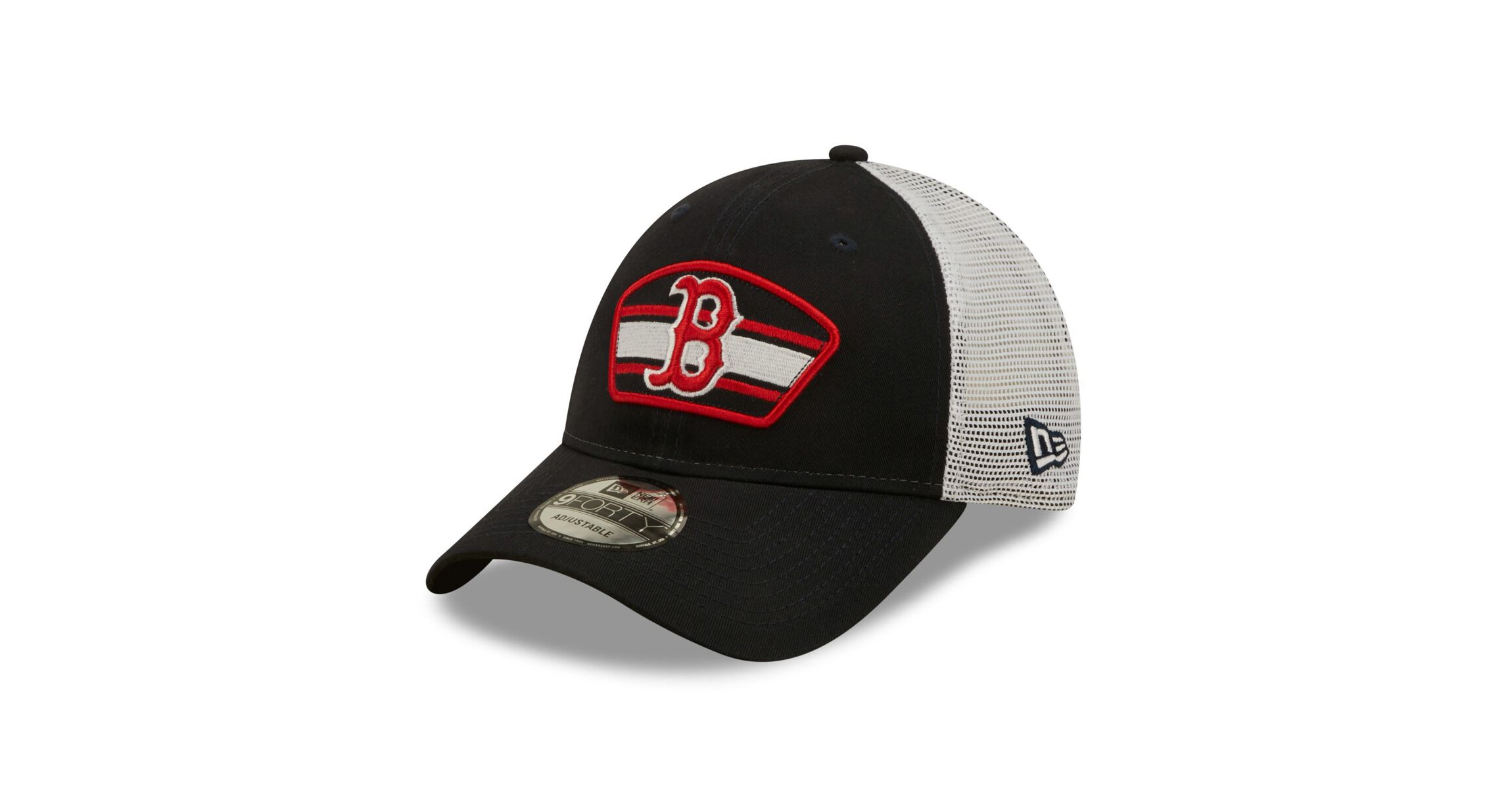 Boston Red Sox MLB Navy/White Boston Sox Logo Patch 9FORTY Trucker Snapback Hat