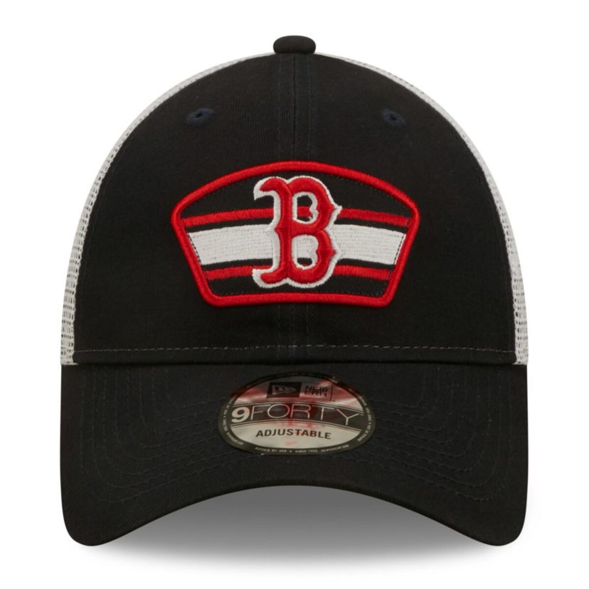 Boston Red Sox MLB Navy/White Boston Sox Logo Patch 9FORTY Trucker Snapback Hat