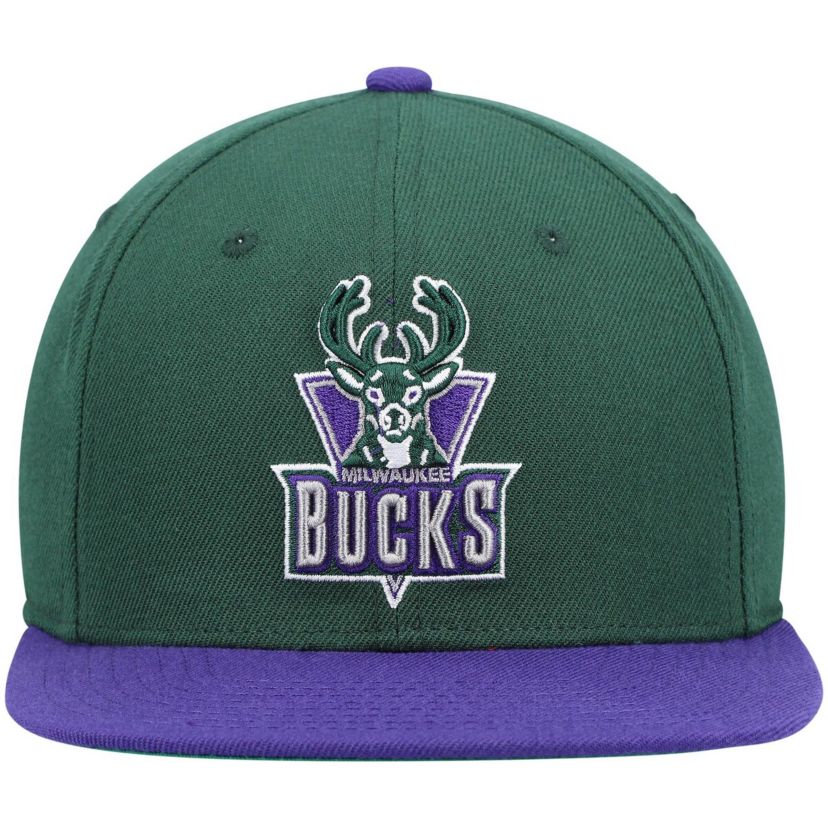 NBA Green/Purple Milwaukee Bucks Hardwood Classics Team Two-Tone 2.0 Snapback Hat
