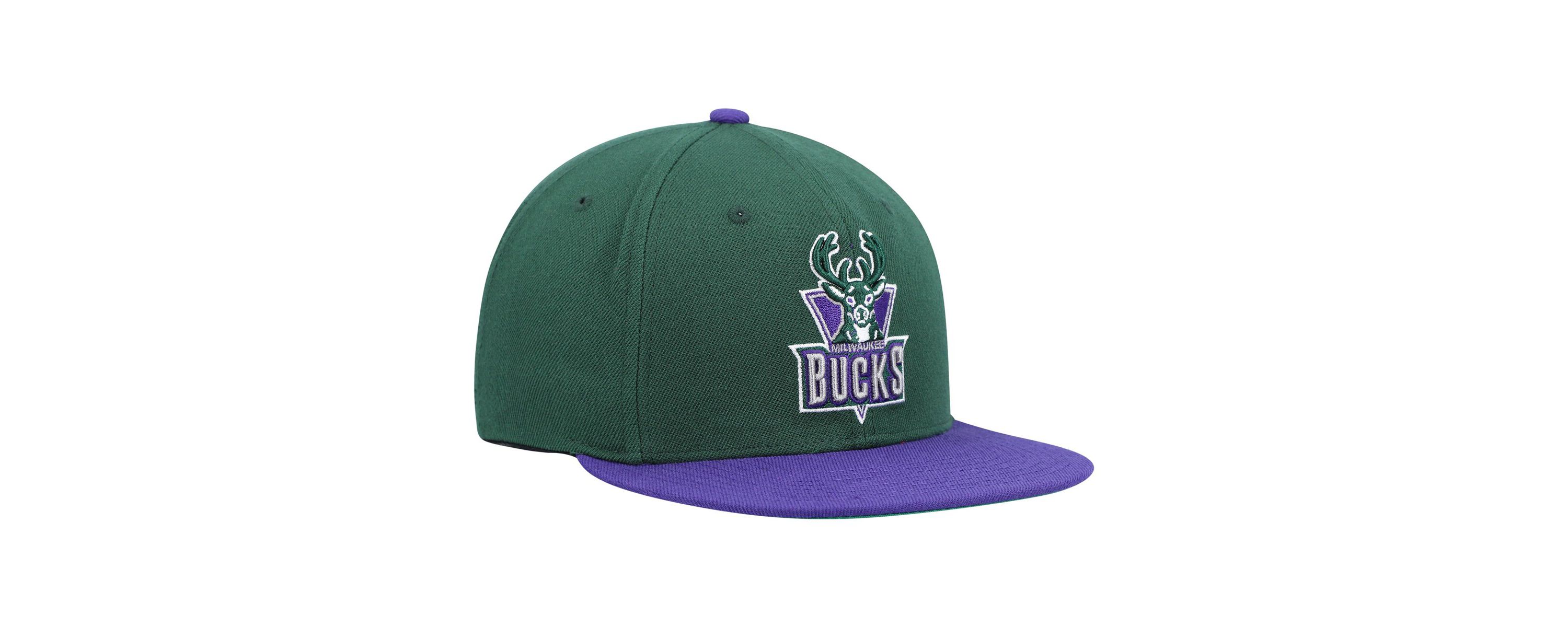 NBA Green/Purple Milwaukee Bucks Hardwood Classics Team Two-Tone 2.0 Snapback Hat